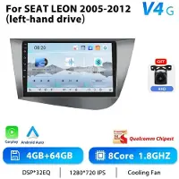 StarTech.com Seat Leon 2005-2012 - Autoradio Android 2-DIN - Écran tactile de 22,9 cm - Processeur 8 curs à 1,5 GHz - 4+64 Go - HD 1280×720 - Navigation GPS, RDS, écran partagé