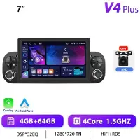 StarTech.com Pour Fiat Panda 2013-2020 - Autoradio 1-DIN Android 13 avec CarPlay - Écran tactile de 17,8 cm - 4 Go de RAM + 64 Go - Navigation GPS - RDS/FM