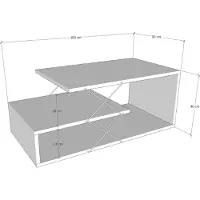 Hannah Home Table basse en bois "Cayenne" - 100 x 50 x 40 cm - Blanc