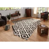 Hanse Home 200x290 cm Tapis Twin-Wendeteppiche 103129 schwarz creme - pour l'extérieur et la maison