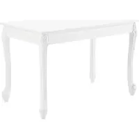 En.casa Table de salle à manger pour 4 personnes Table de cuisine de style rustique blanche Table de salle à manger MDF 76x116x66cm []