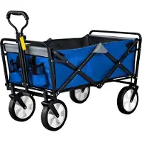 OEM Chariot de courses pliable bleu, capacité de 90 litres, charge maximale de 80 kg