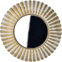 Mondex Miroir décoratif en verre DAZ 40 x 40 x 3 cm blanc-or, 1 pièce