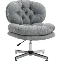 Fortuna Chaise de bureau Lai, chaise de bureau ergonomique avec fonction bascule, assise souple et rembourrée, chaise pivotante réglable en hauteur avec aspect lin, pour le bureau à domicile, gris