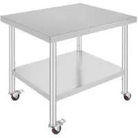 OEM Plan de travail de cuisine réglable - Argent - Acier inoxydable - 95 x 61 cm