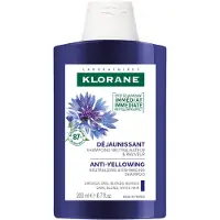 Klorane Centaurea Shampoing Anti-Jaune pour Cheveux Gris-Blonds 200 ml