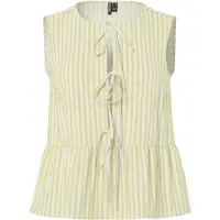 Pieces Chemisier 'PCJolly' jaune / blanc