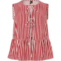 Pieces Chemisier 'PCJolly' rouge foncé / blanc