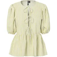 Pieces Chemisier 'PCJolly' jaune / blanc