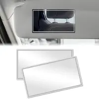 Markenlos Miroirs de maquillage HD pour pare-soleil, 2 miroirs de voiture portables et autocollants, utilisation universelle sur les pare-soleil, les dossiers de siège et l'habitacle, forme carrée, 11 x 6,5 cm