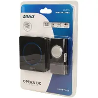 ORNO Opera DC Radio Bell Outdoor Waterproof with Volume Control and Range 100m, 36 Ringtones (Funk)