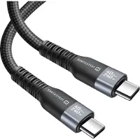 Swissten , Câble Thunderbolt 4 240W USB-C vers USB-C 50 cm, noir