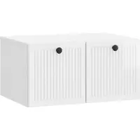 Syfax Meuble TV mural Montage mural Blanc brillant 59,5 x 41 x 30 cm