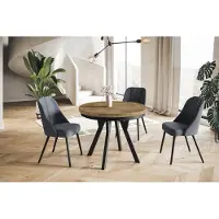 Alpi Möbel Table de salle à Manger Ronde, EVO, Table à Manger Extensible, Diamètre 80 cm - 130 cm, Lefkas