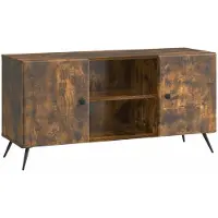 Syfax Meuble TV Chêne fumé 102 x 34,5 x 50 cm Bois d'ingénierie