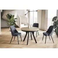 Alpi Möbel AlpiMeble Table de Salle à Manger Evo, Table de Salon Extensible, Lateau Stratifié 36 mm, Pieds Stables, Diamètre 90 cm - Halifax - Collection Evo