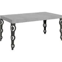 Itamoby Table Extensible 90X140/244 Cm Karamay Premium Ciment Structure Anthracite