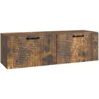 Syfax Meuble TV mural Chêne fumé 98 x 31 x 30 cm Bois d'ingénierie