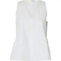 Selected Blair Peplum Sleeveless V Neck T-shirt Blanc 38 Femme