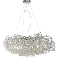 Paul Neuhaus Lustre chromé avec pendants en cristal, suspension pour chambre à coucher PN 2036-17