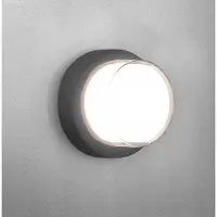 CENTURY Applique murale d'extérieur PURA LED, ronde, grise, 10 W, 4000 K, IP65