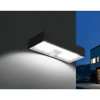 CENTURY Applique murale solaire à LED pour l'extérieur DOMINO, noire, 6 W, 3000 K, IP65