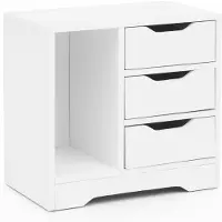 Wohnling Chevet WL5.708 49x50x30 cm Blanc Mat 3 tiroirs 1