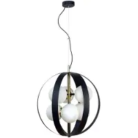 Zuma Line Suspension NELA noir-or-blanc 6xE14x40W en métal, dimensions : 100x50x50 cm, IP20,