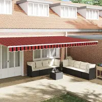 Prolenta Maison Exclusive - Remplacement de volant pour store, rayures orange et marron, longueur 6 mètres