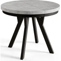 Alpi Möbel AlpiMeble Table de Salle à Manger Evo, Table de Salon Extensible, Lateau Stratifié 36 mm, Pieds Stables, Diamètre 110 cm - Graphite - Collection Evo
