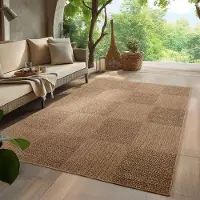 HomebyHome Tapis Intérieur Extérieur Imperméable Aspect Naturel Jute Idéal pour Salon Cuisine Terrasse et Balcon, Taille: 120x170 cm