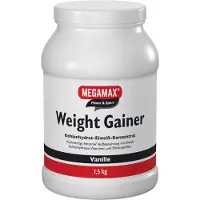 MEGAMAX Power & Sport Weight Gainer poudre saveur vanille, 1500 g de poudre