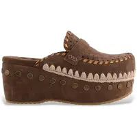 Mou pour femme. MU.SW611004A Sabot surpiqûre sabots en cuir marron (40), 3 à 5 cm, Aucun, Casuel