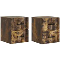 vidaXL Cabinet de chevet mural 2 pcs Chêne fumé 34,5 x 33 x 40 cm