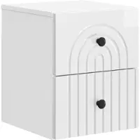 vidaXL Cabinet de chevet mural Blanc brillant 33 x 34,5 x 40 cm