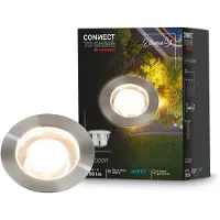 Briloner Spot encastré dans le sol extérieur extension Ø 4,5 cm rond 1 W 100 lm 3000 K blanc chaud IP67 acier inoxydable - Luminaire encastré dans le sol Jardin terrasse
