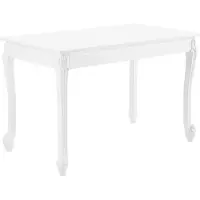 In And OutdoorMatch Table de salle à manger Lucious - 116x66x76 cm - MDF et plastique - Blanc - Look élégant