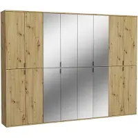 Xonox Armoire vestiaire avec miroir Projekt X en chêne Artisan avec porte miroir Armoire 244 x 193 cm