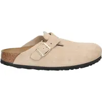 Birkenstock pour femme. 1030883 Sabots en Cuir Boston (Coupe Étroite) beige (42), Plat, Aucun, Casuel