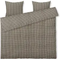 Juna L 200 x l 220 cm - Coton biologique - Noir/sable (Parure de lit, 200 x 220 cm)