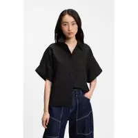 BOSS pour femme. 50559261 Chemisier Bisenas noir (40), Casuel, Lin, Manche courte