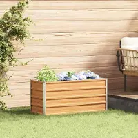 Prolenta Maison Exclusive - Jardinière surélevée marron clair 100 x 40 x 45 cm en acier galvanisé