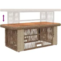 vidaXL Ensemble de salon de jardin avec coussins, 4 pièces, beige et crème, en polyrotin