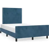 vidaXL Cadre de lit sans matelas bleu foncé 120x190 cm velours