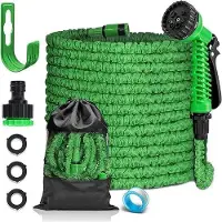 OEM Tuyau d'arrosage flexible - Jardin - 7 fonctions tête de pulvérisation - noyau en latex - anti-fuite - 15 mètres - vert
