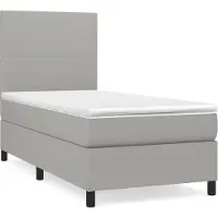 vidaXL Lit boxspring avec matelas gris clair 120x190 cm Tissu