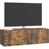 vidaXL Meuble TV mural en chêne fumé 98 x 31 x 30 cm