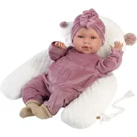Llorens Poupée pleureuse Mimi rose avec turban et son 42 cm
