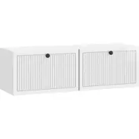 vidaXL Meuble TV mural , blanc brillant, 98 x 31 x 30 cm
