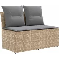 vidaXL - Lot de 2 canapés de jardin de taille moyenne avec table rabattable en polyrotin